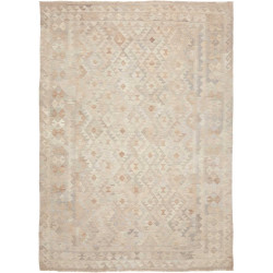 Tappeto Kilim Afghanistan Geometrico Beige Crema Grigio Chia