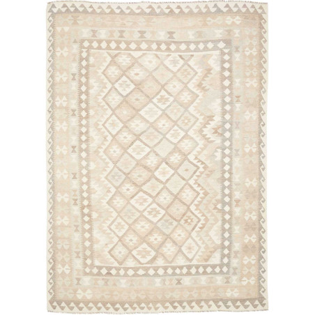 Tappeto Kilim Afghanistan Astratto Beige Crema Marrone Chiar