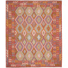Tappeto Kilim Afghanistan Astratto Rosso Mattone Azzurro Gia