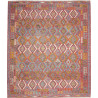 Tappeto Kilim Afghanistan Geometrico Rosso Terracotta Blu Tu