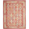 Tappeto Kilim Afghanistan Geometrico Rosso Terracotta Beige