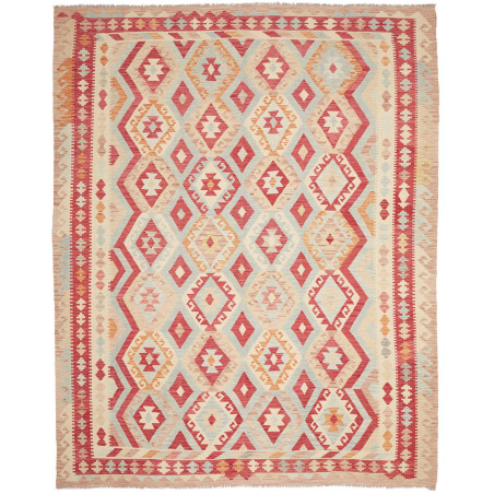 Tappeto Kilim Afghanistan Geometrico Beige Crema Rosso Terra