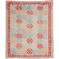 Tappeto Kilim Afghanistan Astratto Rosa Chiaro Rosso Turches