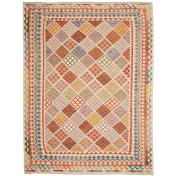 Tappeto Kilim Afghanistan Geometrico Beige Crema Terracotta