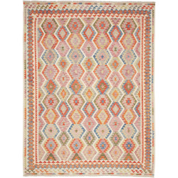 Tappeto Kilim Afghanistan Geometrico Multicolore Arancione R