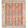 Tappeto Kilim Afghanistan Geometrico Rosso Crema Blu Verde G
