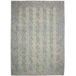 Tappeto Kilim Afghanistan Astratto Azzurro Verde Crema Grigi