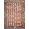Tappeto Kilim Afghanistan Astratto Multicolore Terra Rosso A