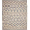 Tappeto Kilim Afghanistan Astratto Grigio Lavanda Crema Beig