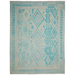 Tappeto Kilim Afghanistan Astratto Azzurro Turchese Azzurro