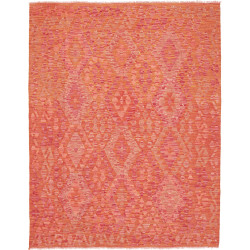 Tappeto Kilim Afghanistan Astratto Arancio Pesca Corallo Ros