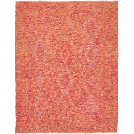 Tappeto Kilim Afghanistan Astratto Arancio Pesca Corallo Ros