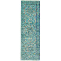 Tappeto Mamlouk Pakistan Geometrico Blu Turchese Verde Acqua