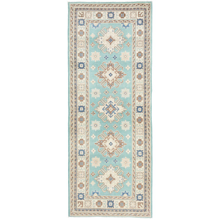 Tappeto Kazak Afghanistan Geometrico Turchese Beige Blu Marr