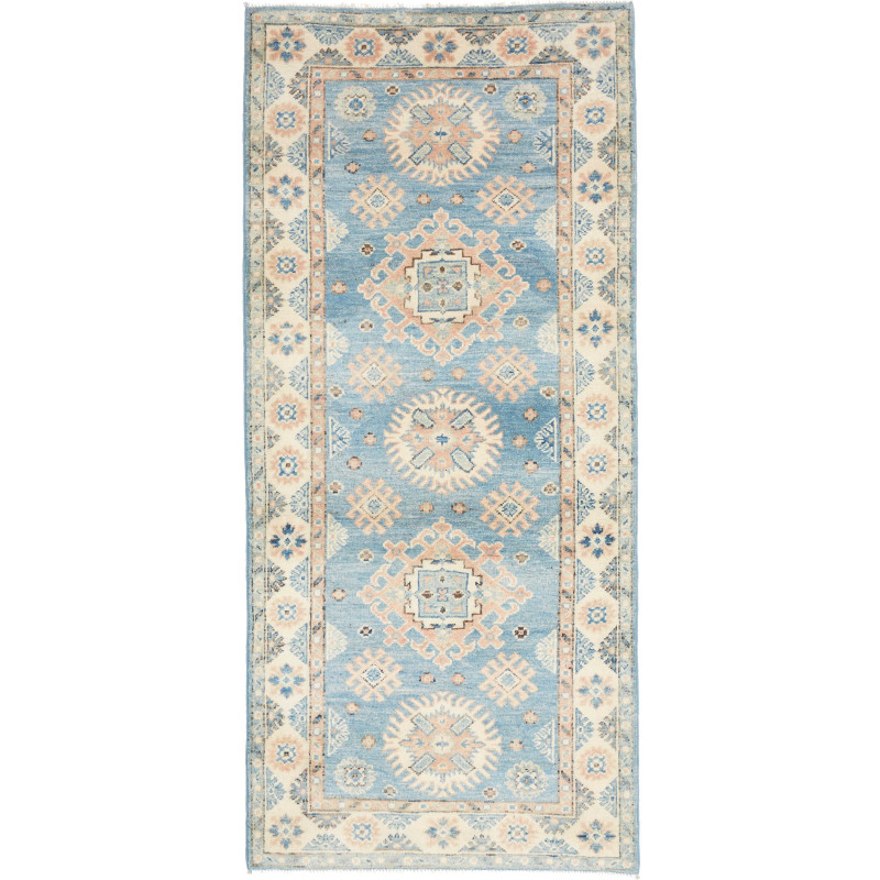 Tappeto Kazak Afghanistan Geometrico Azzurro Crema Rosa Pesc