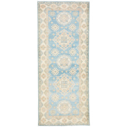 Tappeto Kazak Afghanistan Astratto Celeste Crema Beige Verde