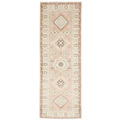 Tappeto Kazak Afghanistan Astratto Rosa Antico Crema Marrone