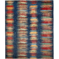 Tappeto Mosaic Pakistan Astratto Blu Rosso Giallo Beige Verd