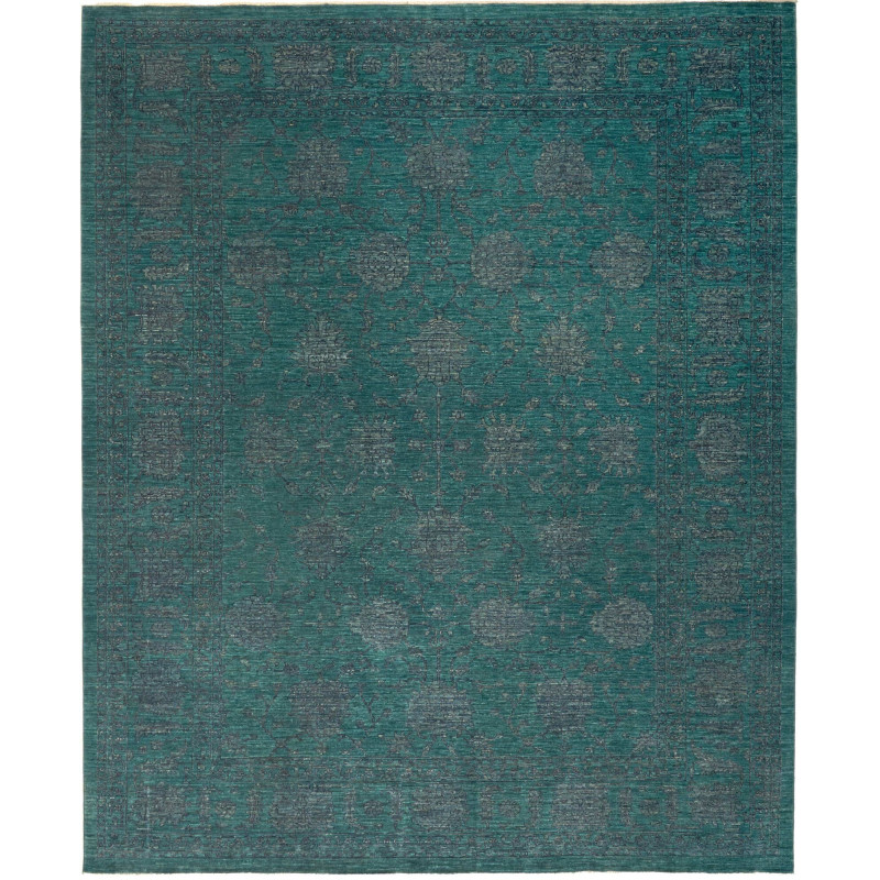Tappeto Zigler Fine Pakistan Astratto Verde Acqua Grigio Ant