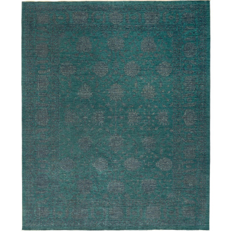 Tappeto Zigler Fine Pakistan Astratto Verde Acqua Grigio Ant