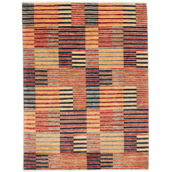 Tappeto Barjesta Pakistan Astratto Rosso Mattone Arancione O