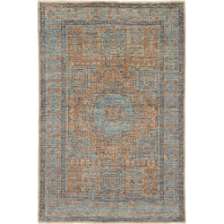 Tappeto Mamlouk Pakistan Geometrico Azzurro Polvere Ocra Mar