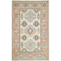 Tappeto Kazak Afghanistan Astratto Crema Avorio Corallo Azzu