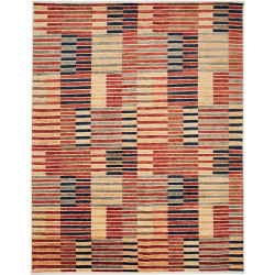 Tappeto Barjesta Pakistan Astratto Rosso Terracotta Beige Bl