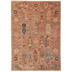 Tappeto Tribal Pakistan Geometrico Terracotta Blu Zaffiro Gi