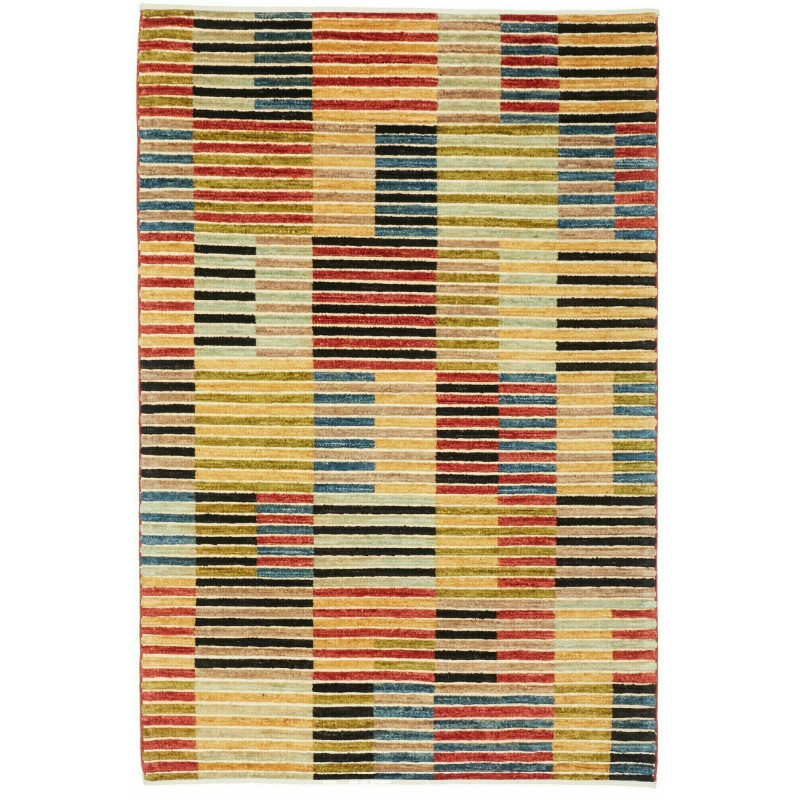 Tappeto Barjesta Pakistan Astratto Giallo Oro Rosso Mattone