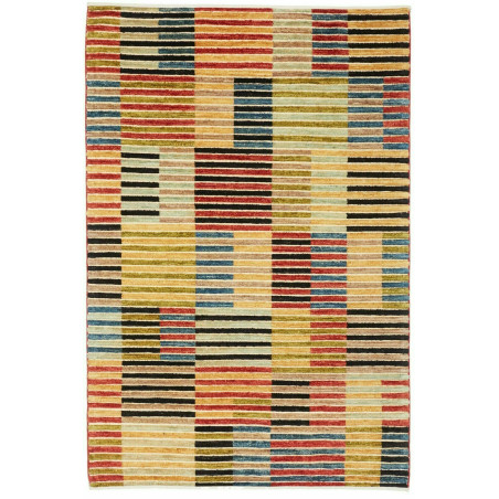 Tappeto Barjesta Pakistan Astratto Giallo Oro Rosso Mattone