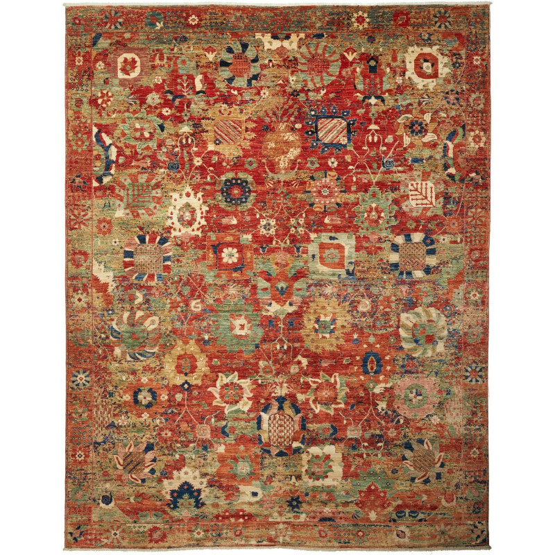 Tappeto Zigler Fine Pakistan Floreale Rosso Ruggine Verde Sa