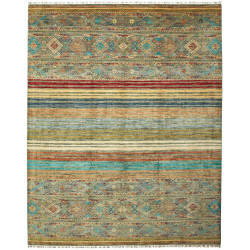 Tappeto Rubin Pakistan Astratto Grigio Verde Acqua Terracott