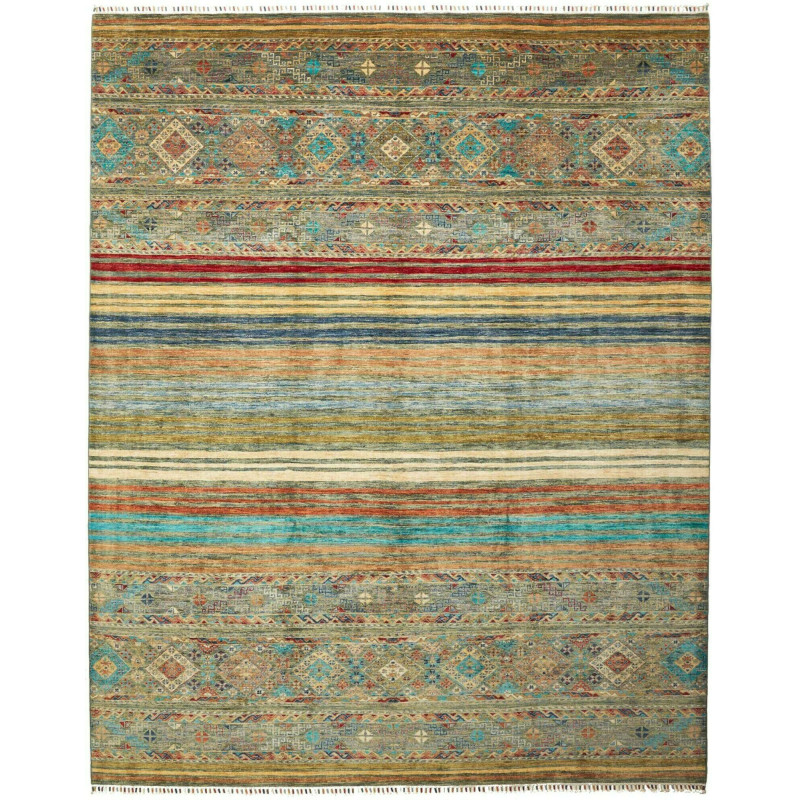 Tappeto Rubin Pakistan Astratto Grigio Verde Acqua Terracott