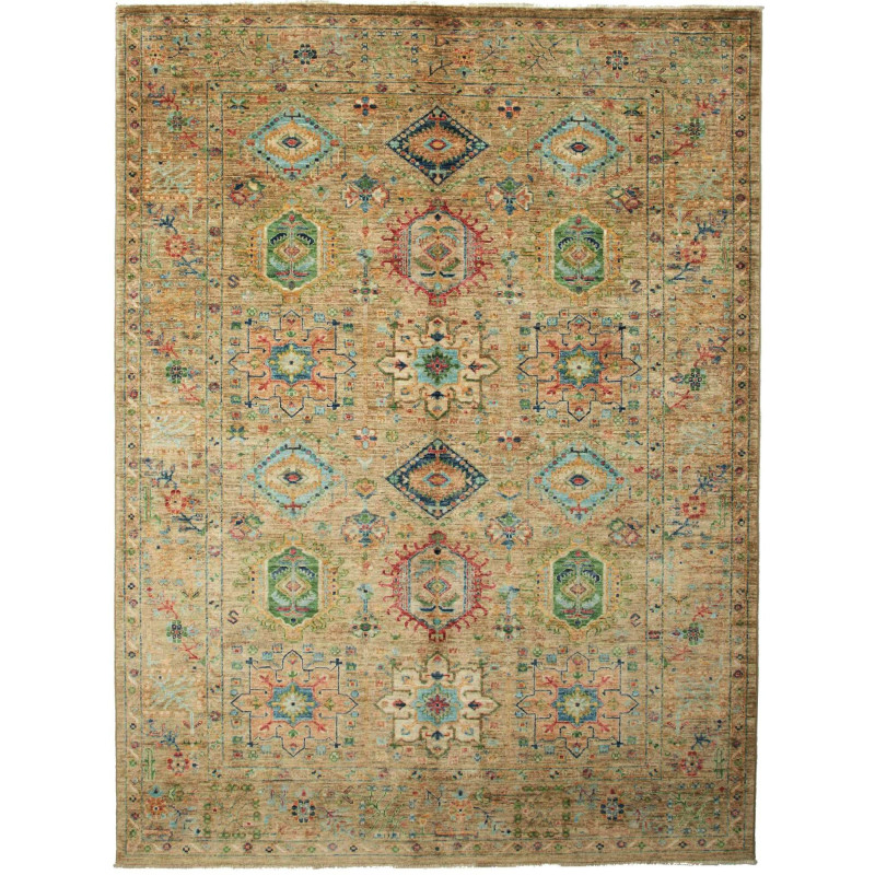 Tappeto Tribal Pakistan Astratto Beige Terracotta Multicolor