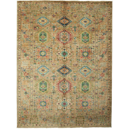 Tappeto Tribal Pakistan Astratto Beige Terracotta Multicolor