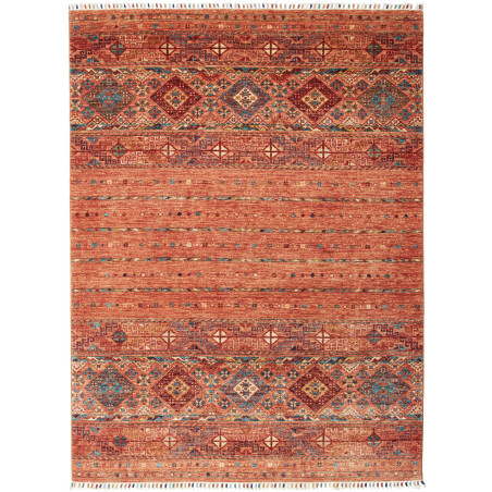 Tappeto Rubin Pakistan Astratto Terracotta Arancione Blu Ros