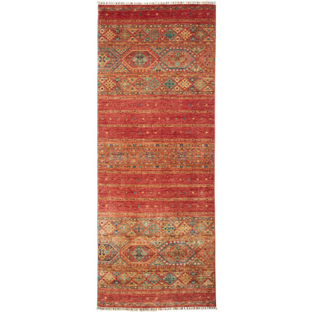 Tappeto Rubin Pakistan Geometrico Rosso Terra Oro Turchese B