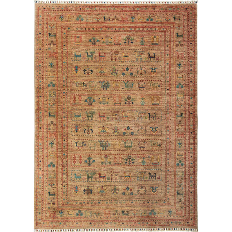 Tappeto Rubin Pakistan Astratto Marrone Chiaro Rosso Mattone