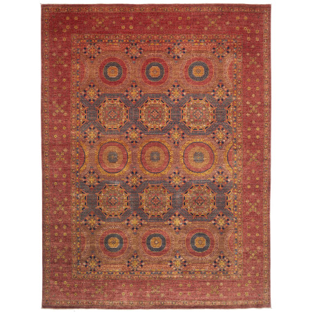 Tappeto Mamlouk Pakistan Floreale Rosso Ruggine Blu Grigio O