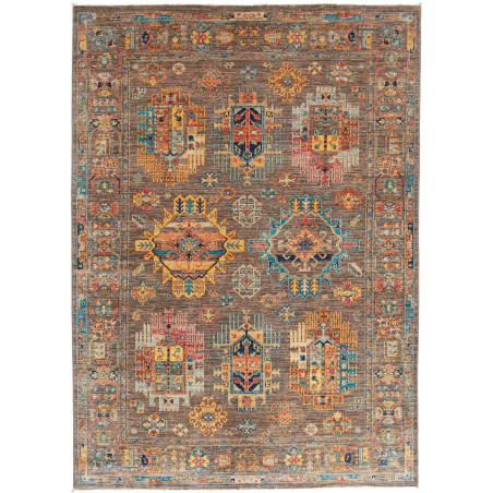 Tappeto Tribal Pakistan Geometrico Marrone Taupe Ocra Aranci