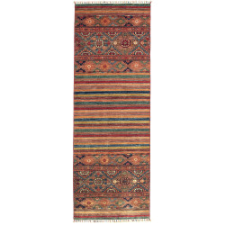 Tappeto Samarkand Pakistan Geometrico Terracotta Blu Rosso V