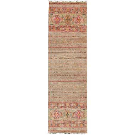 Tappeto Rubin Pakistan Geometrico Beige Rosso Salvia Oro 83x