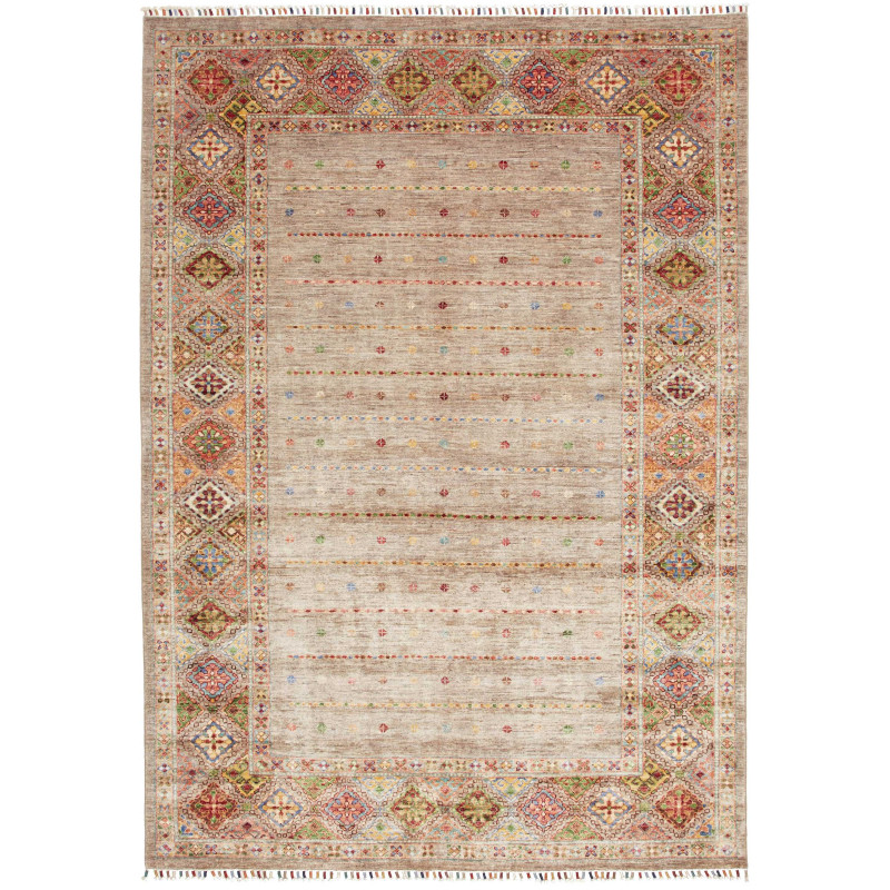 Tappeto Rubin Pakistan Astratto Beige Taupe Rosso Mattone Ve