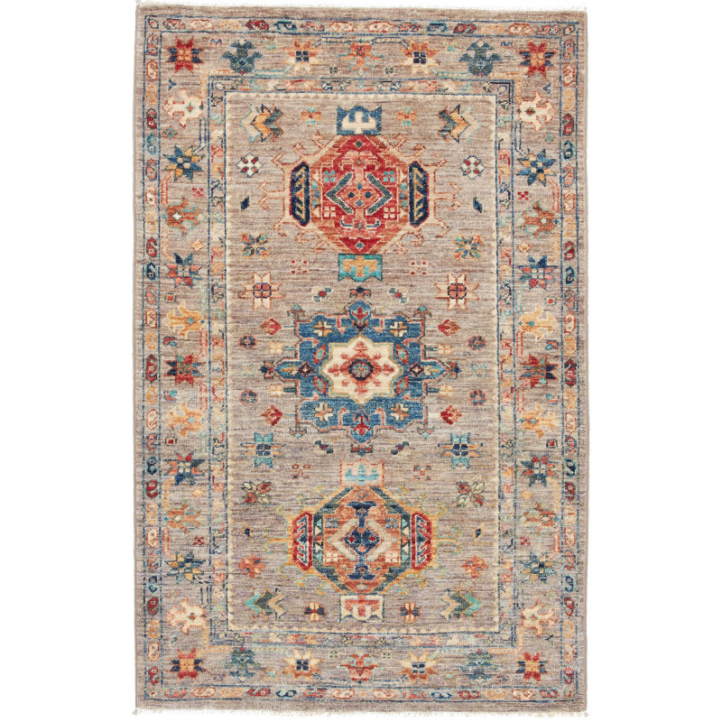 Tappeto Tribal Pakistan Astratto Beige Multicolore 81x129 Cm