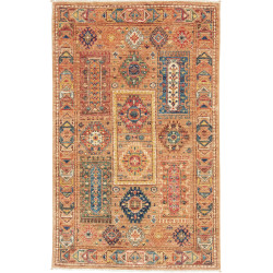 Tappeto Tribal Pakistan Astratto Terra Cotta Arancione Blu R