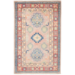 Tappeto Kazak Afghanistan Astratto Rosato Blu Rosso Crema Gi
