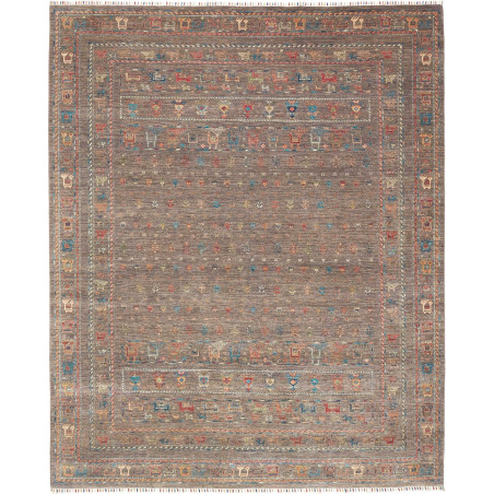 Tappeto Rubin Pakistan Geometrico Marrone Scuro Terroso Grig