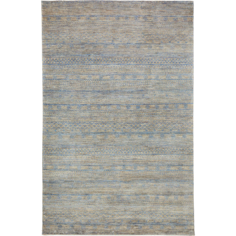 Tappeto Royal Gabbeh Pakistan Astratto Beige Blu Denim Grigi