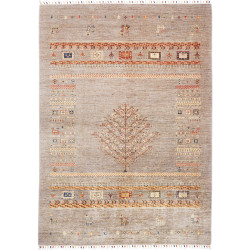 Tappeto Siva Pakistan Geometrico Grigio Talpa Marrone Beige